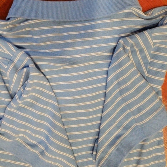 Chaps XXL 100% Cotton Striped Polo Shirt Lt Blue - Picture 7 of 8